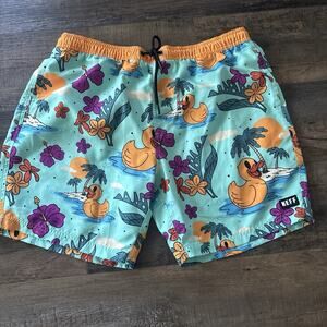 NEFF Rubber Duck Hawaii Board Shorts Swim Trunks XL